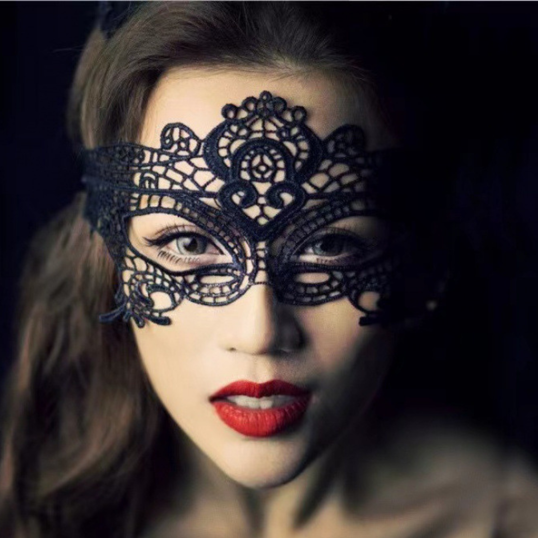 Black lace queen masquerade princess party annual meeting beauty mask half face eye veil crown eye mask